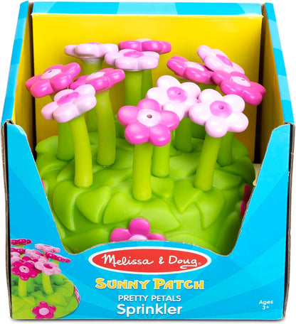 Melissa & Doug Sunny Patch Pretty Petals Flower Sprinkler Toy with Hose Attachment Toddler and Kids Outdoor Water Play Ages 3+