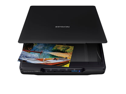 Epson Perfection V39 Color Photo & Document Scanner with Scan-To-Cloud & 4800 Optical Resolution, Black