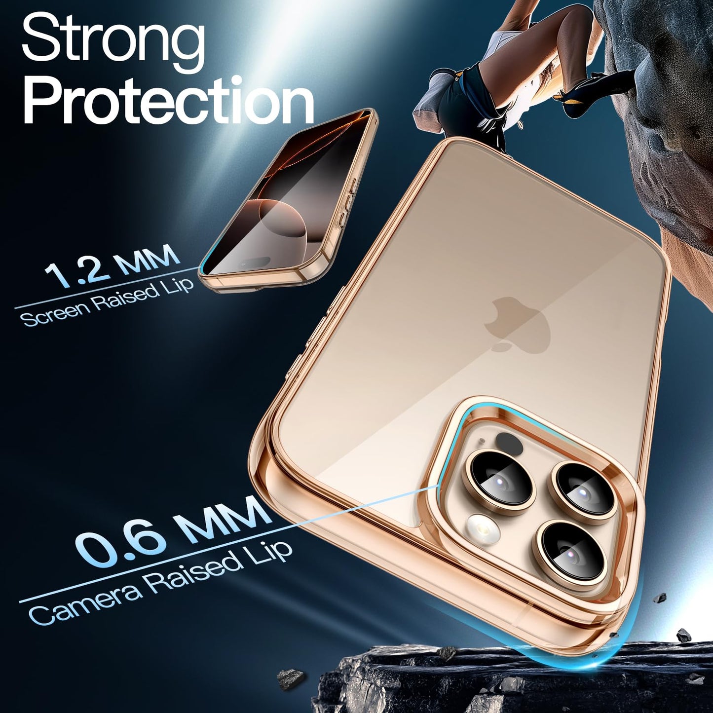 JETech Case for iPhone 16 6.1-Inch, Non-Yellowing Shockproof Phone Bumper Cover, Anti-Scratch Clear Back (Clear)