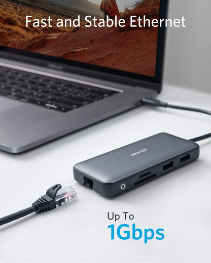 Anker USB C Hub, 7in1 Multi-Port USBC Hub with 4K HDMI, 85W PD, USB-C and 2 USB-A 5Gbps Data Ports, microSD and SD Card Reader, for MacBook Air, MacBook Pro, XPS, and More (Charger not Included)