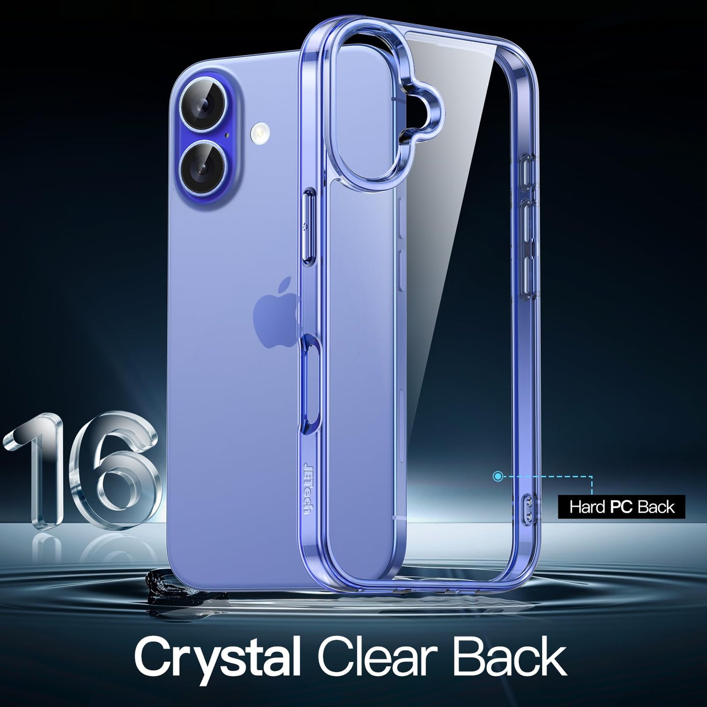 JETech Case for iPhone 16 6.1-Inch, Non-Yellowing Shockproof Phone Bumper Cover, Anti-Scratch Clear Back (Clear)