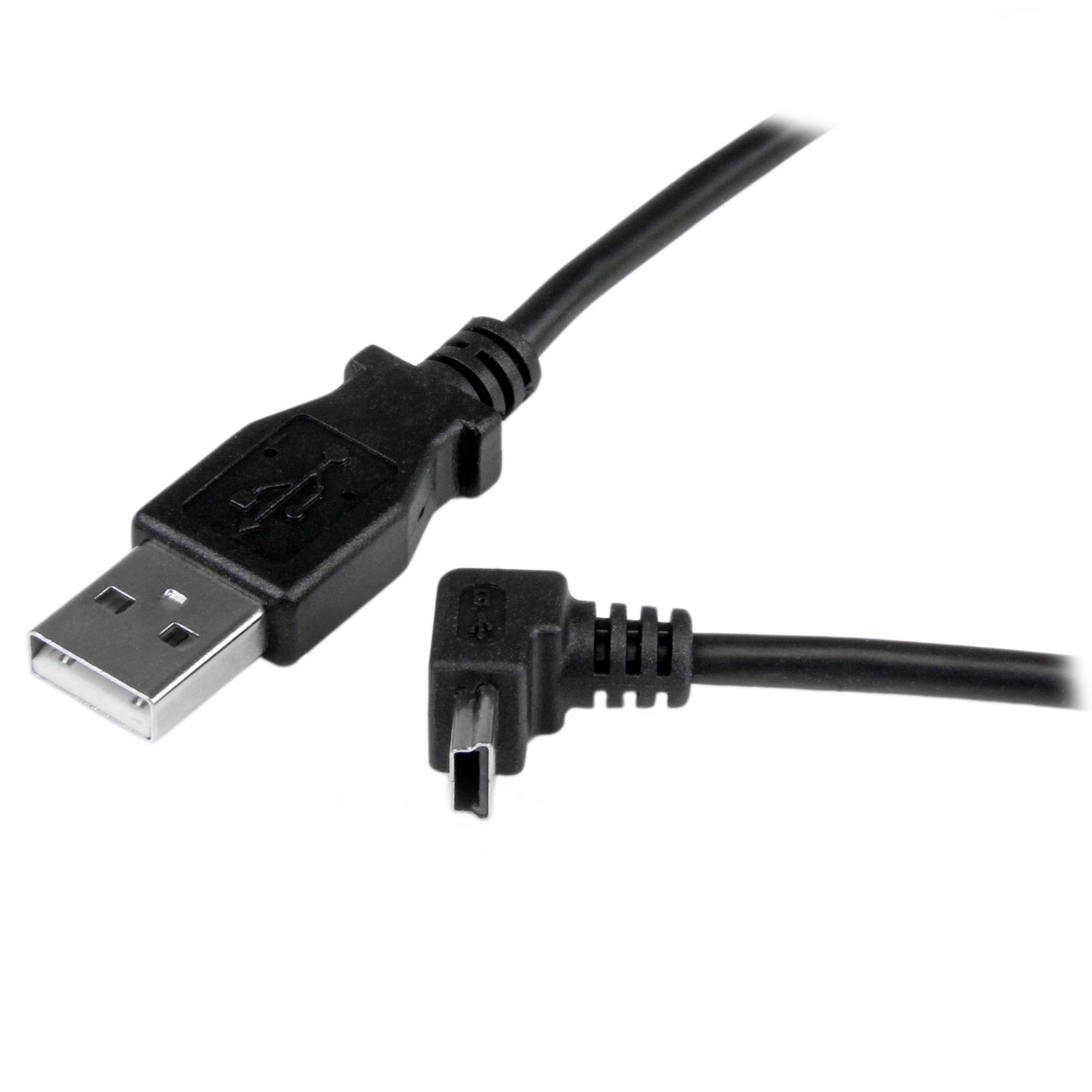 StarTech.com Down Angle Mini USB Cable - 2m - Black - USB A to Mini USB B - USB to Mini USB Cable - Mini USB Charger - USB A to Mini B (USBAMB2MD)