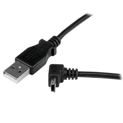 StarTech.com Down Angle Mini USB Cable - 2m - Black - USB A to Mini USB B - USB to Mini USB Cable - Mini USB Charger - USB A to Mini B (USBAMB2MD)