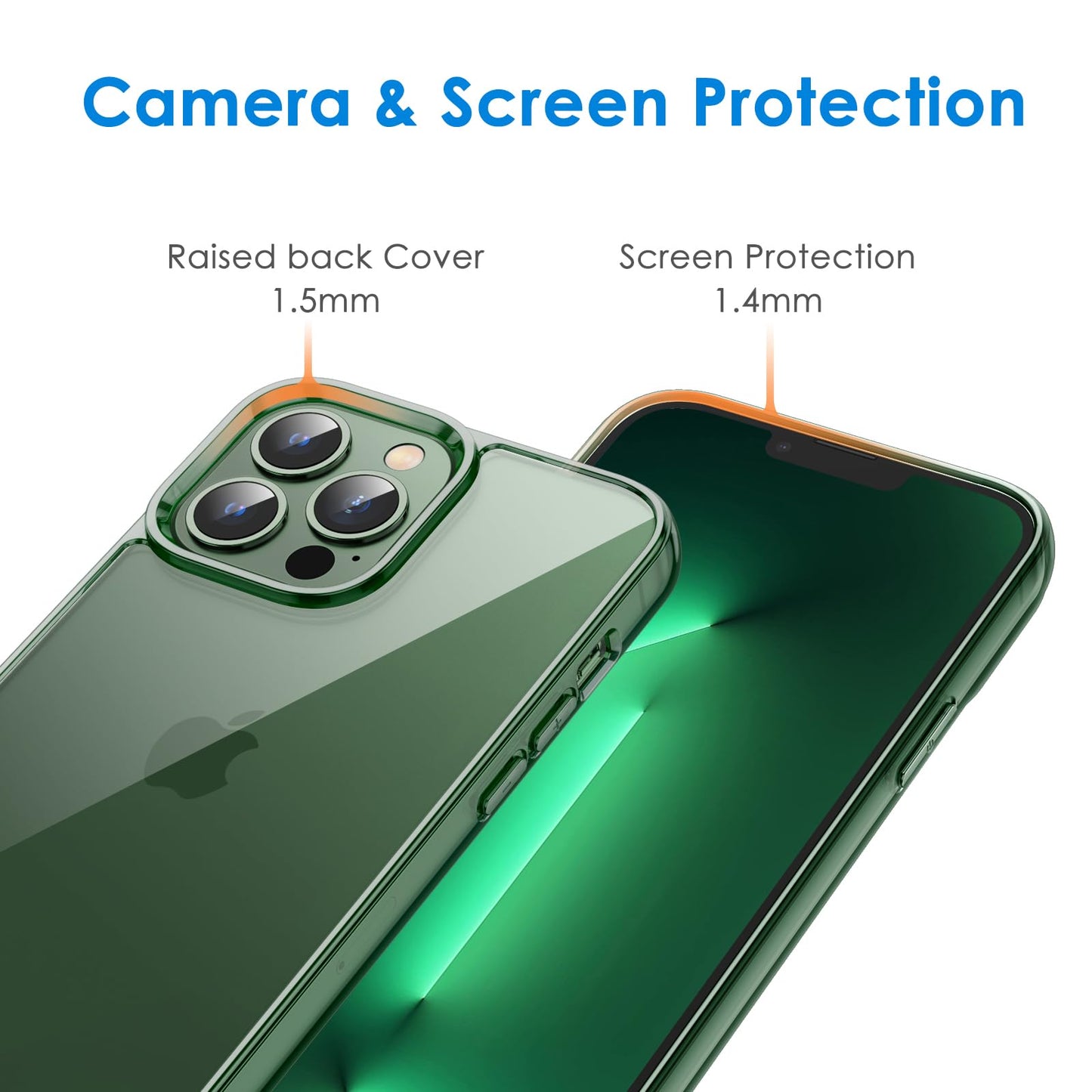 JETech Case for iPhone 13 Pro Max 6.7-Inch, Non-Yellowing Shockproof Phone Bumper Cover, Anti-Scratch Clear Back (Clear)