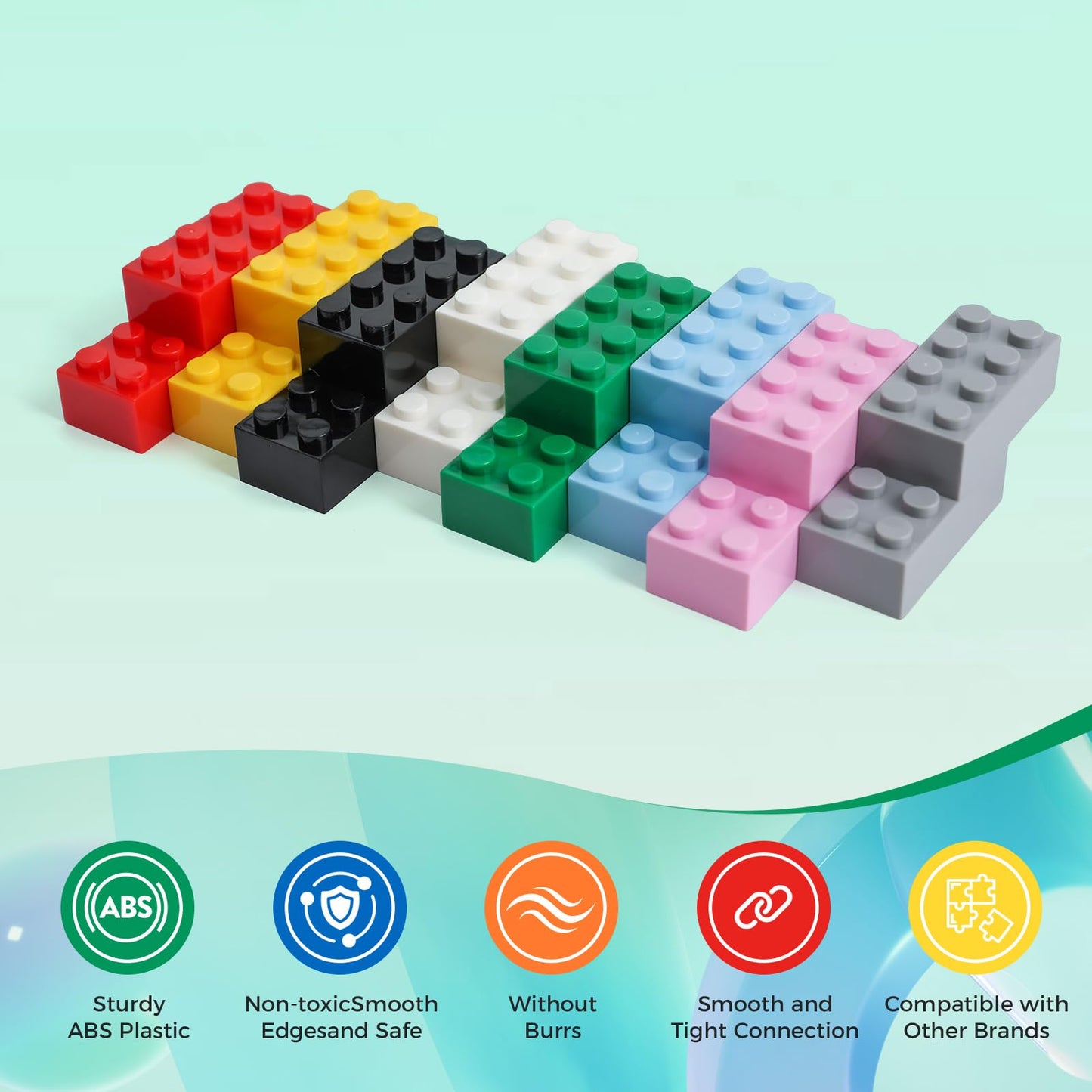 HUIZDQ 1500 Pieces Building Bricks, Classic Bulk Small Blocks, Classic Bricks Set Basic Building Blocks Compatible with All Major Brands