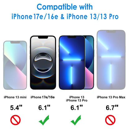 JETech Screen Protector for iPhone 17e (2026) / iPhone 16e / iPhone 14, Tempered Glass Film, 6.1-Inch Display, 3-Pack