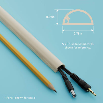 D-Line Cable Raceway On-Wall Cord Cover | 1D3015W | Surface Mount Electrical Channel to Hide and Conceal Cords, Cables, and Wires | White, Paintable