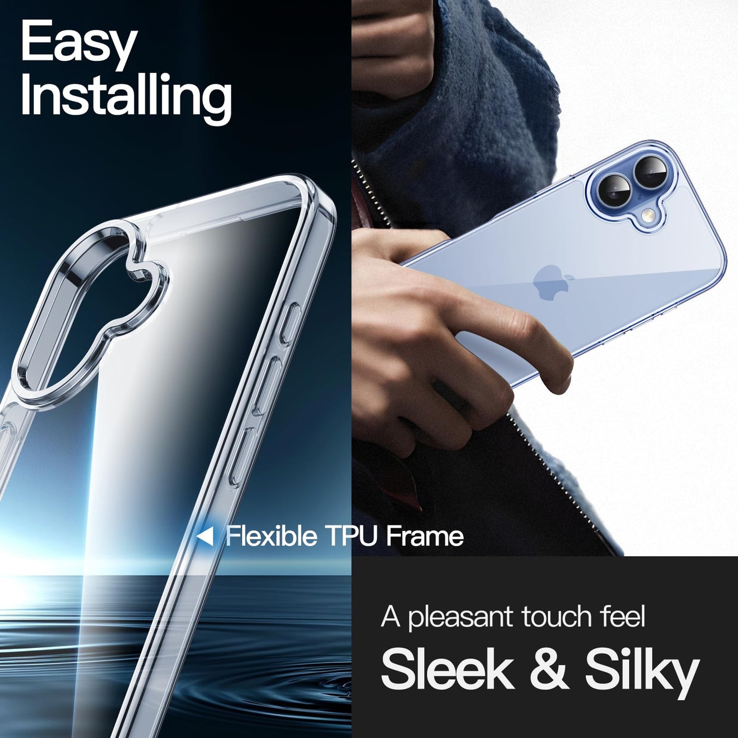 JETech Case for iPhone 17 Pro Max 6.9-Inch, Non-Yellowing Shockproof Phone Bumper Cover, Anti-Scratch Clear Back (Clear)