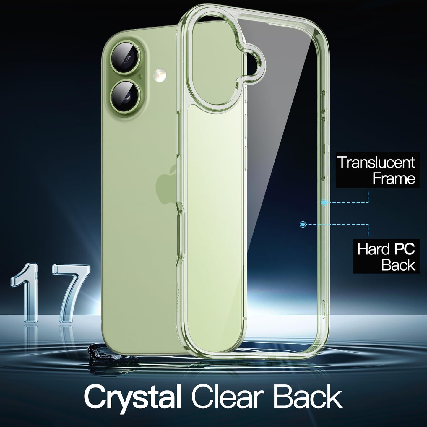 JETech Case for iPhone 17 Pro Max 6.9-Inch, Non-Yellowing Shockproof Phone Bumper Cover, Anti-Scratch Clear Back (Clear)