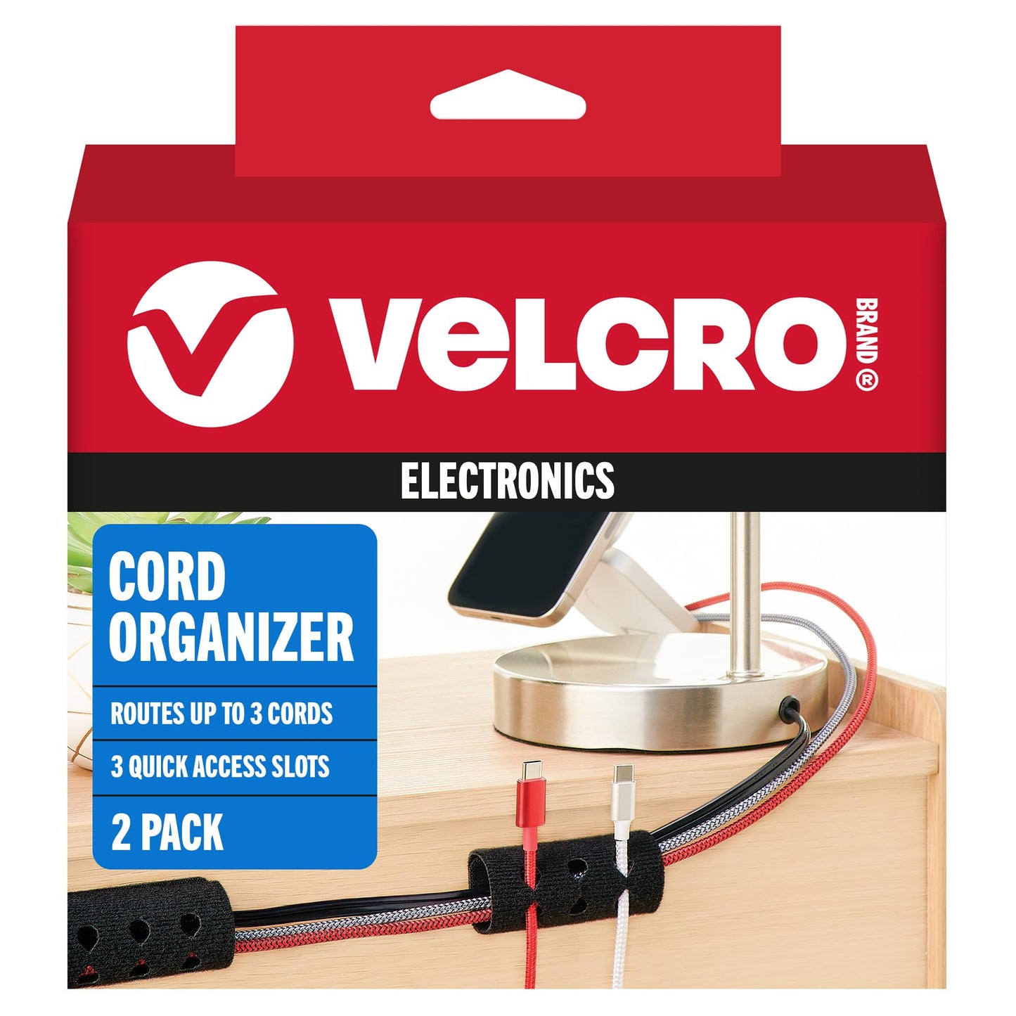 VELCRO Brand ONE-WRAP Cable Ties, 100Pk, 8 x 1/2" Black Cord Organization Straps, Thin Pre-Cut Design, Wire Management for Organizing Home, Office and Data Centers