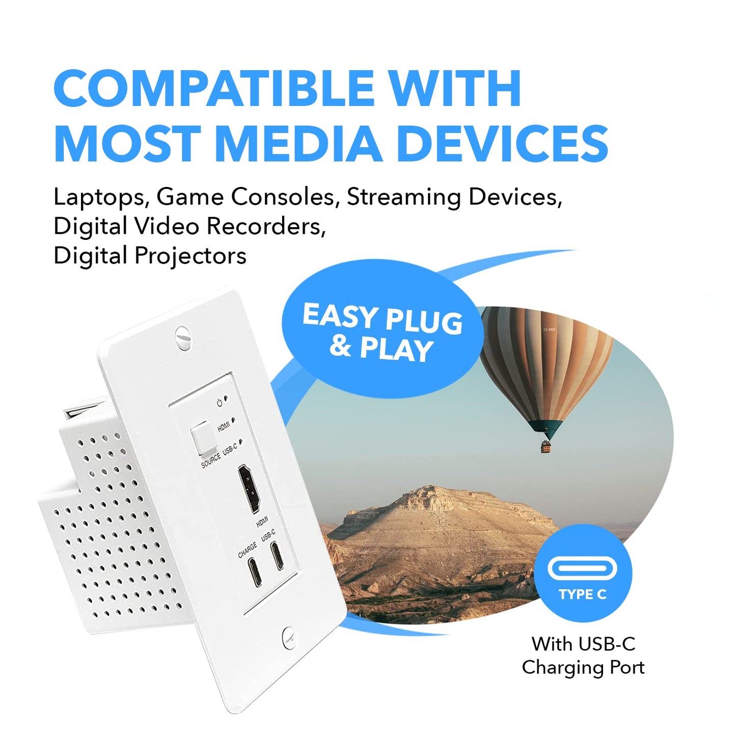 OREI 4K HDMI Extender over ethernet CAT5/CAT6/CAT7 Up To 165 Feet At 1080@60hz - HDMI 1.4 & HDCP 1.4 Compliant with One Way IR Pass Through, HDMI Loop Output & Power Over Cable