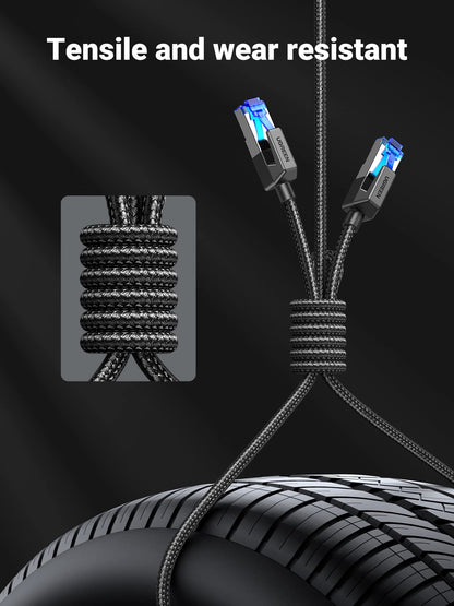 UGREEN Cat 8 Ethernet Cable 6FT, High Speed Braided 40Gbps 2000Mhz Network Cord Cat8 RJ45 Shielded Indoor Heavy Duty LAN Cables Compatible with Gaming PC PS5 PS4 PS3 Xbox Modem Router 6FT