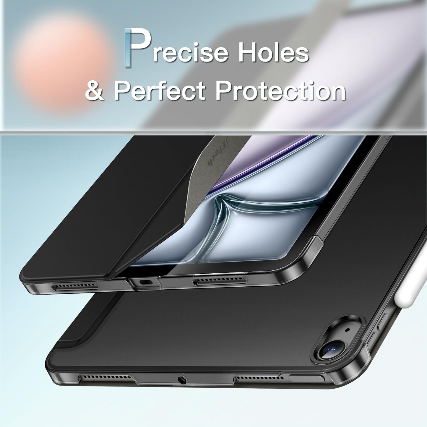 JETech Case ONLY for iPad Air 11-Inch M4/M3/M2 (2026/2025/2024), iPad Air 5/4 (2022/2020 5th/4th Generation 10.9-Inch), Slim Stand Hard Back Shell Cover with Auto Wake/Sleep (Starlight)