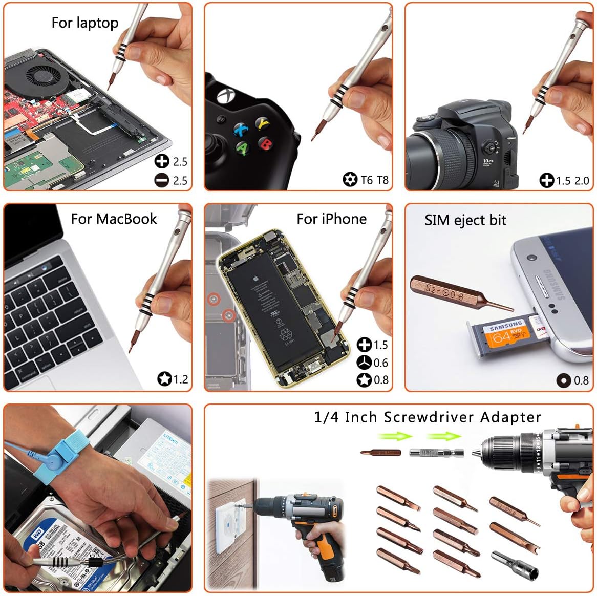 90pcs Electronics Repair Tool Kit Professional, Precision Screwdriver Set Magnetic for Fix Open Pry Cell Phone, Apple iPhone, Computer, PC, Laptop, Tablet, iPad, Mac book with Portable Bag