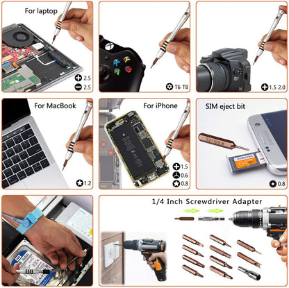 90pcs Electronics Repair Tool Kit Professional, Precision Screwdriver Set Magnetic for Fix Open Pry Cell Phone, Apple iPhone, Computer, PC, Laptop, Tablet, iPad, Mac book with Portable Bag