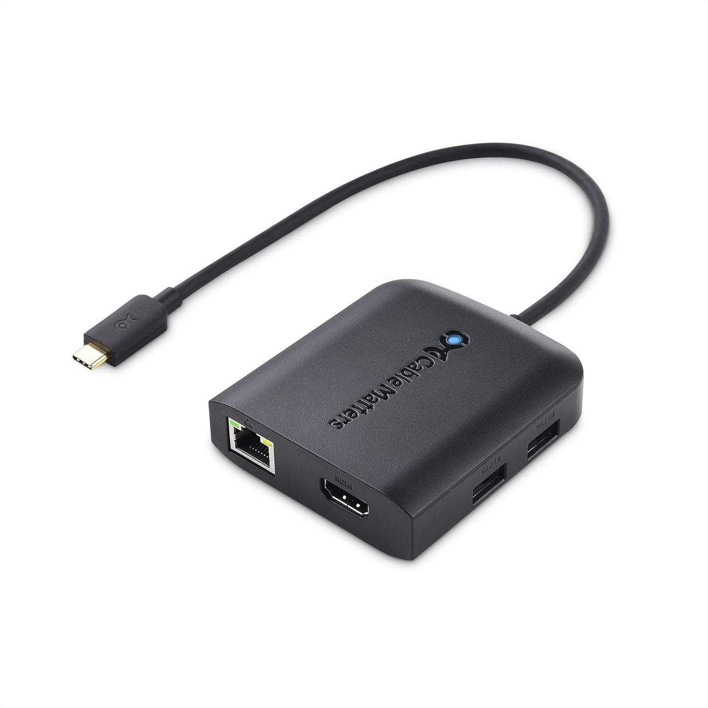 Cable Matters USB C Hub with HDMI 4K@60Hz, 100W Charging, Gigabit Ethernet, and 3X USB in Black - USBC and Thunderbolt 4 / USB4 / Thunderbolt 3 Port Compatible with Surface Pro, MacBook Pro, Dell XPS