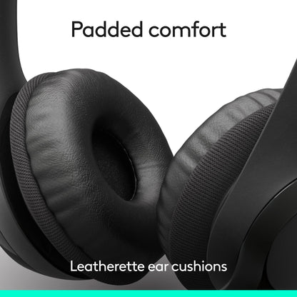 Logitech H390 Wired Headset for PC/Laptop, Stereo Headphones with Noise Cancelling Microphone, USB-A, in-Line Controls, Works with Chromebook - Black