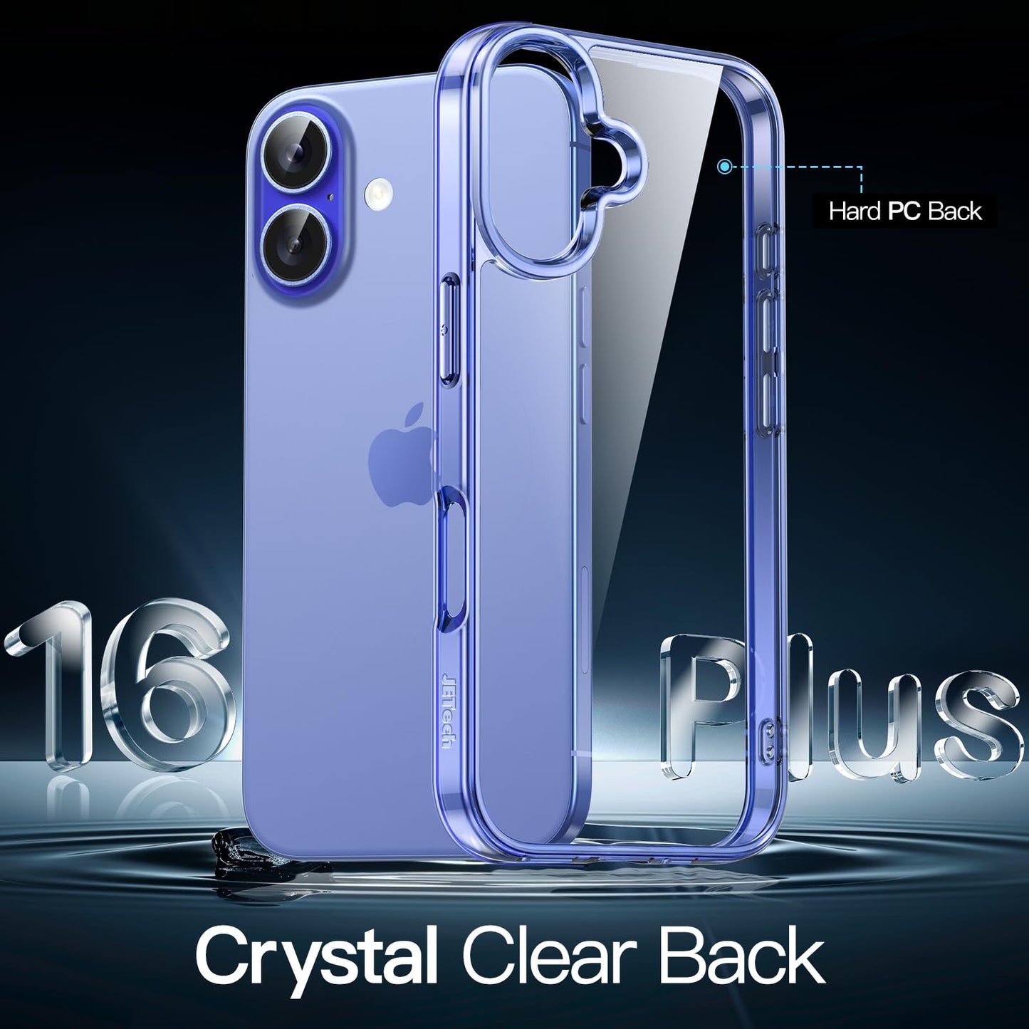 JETech Case for iPhone 16 6.1-Inch, Non-Yellowing Shockproof Phone Bumper Cover, Anti-Scratch Clear Back (Clear)