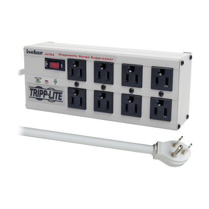 Tripp Lite ISOBAR6ULTRA Isobar 6 Outlet Heavy Duty Power Strip Surge Protector, 3330 Joules, 6ft Cord, Flat Plug, Metal Power Strip, Industrial Garage Work Shop Bench, Under Desk and Wall Mountable