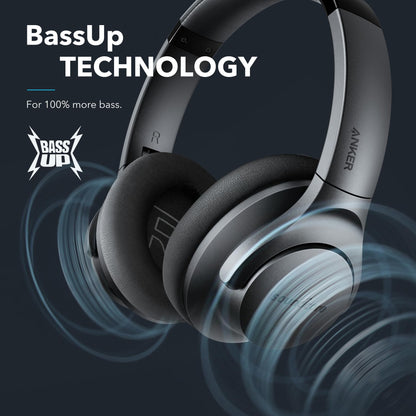 Soundcore Anker Life Q20 Hybrid Active Noise Cancelling Headphones, Wireless Over Ear Bluetooth Headphones, 70H Playtime, Hi-Res Audio, Deep Bass, Memory Foam Ear Cups, Travel, Office