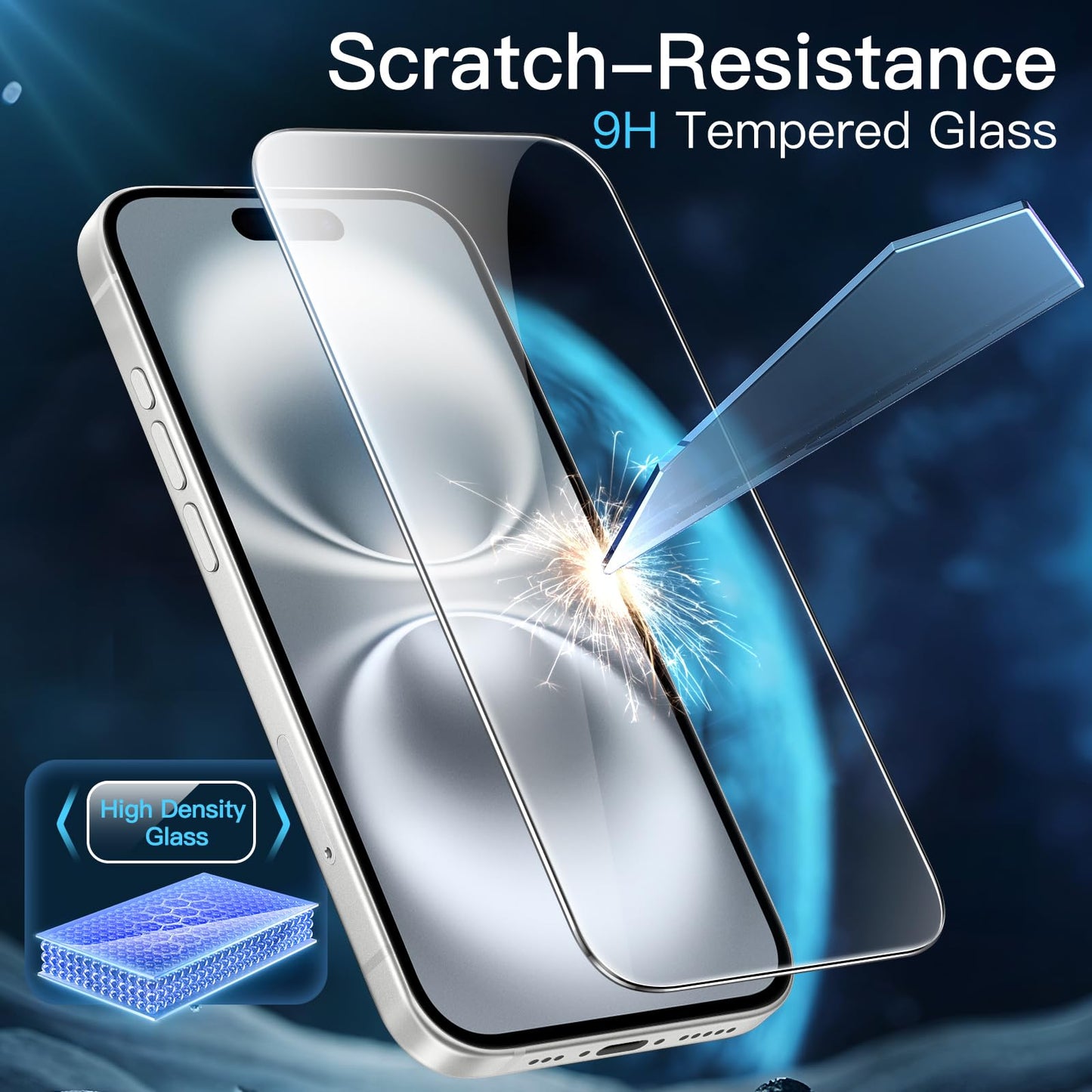 JETech Full Coverage Screen Protector for iPhone 17e (2026) / iPhone 16e, 9H Tempered Glass Film, Case-Friendly, HD Clear, 6.1-Inch Display, 3-Pack