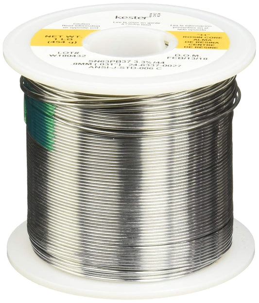 Kester 24-6337-0027 Solder Roll, Core Size 66, 63/37 Alloy, 0.031" Diameter