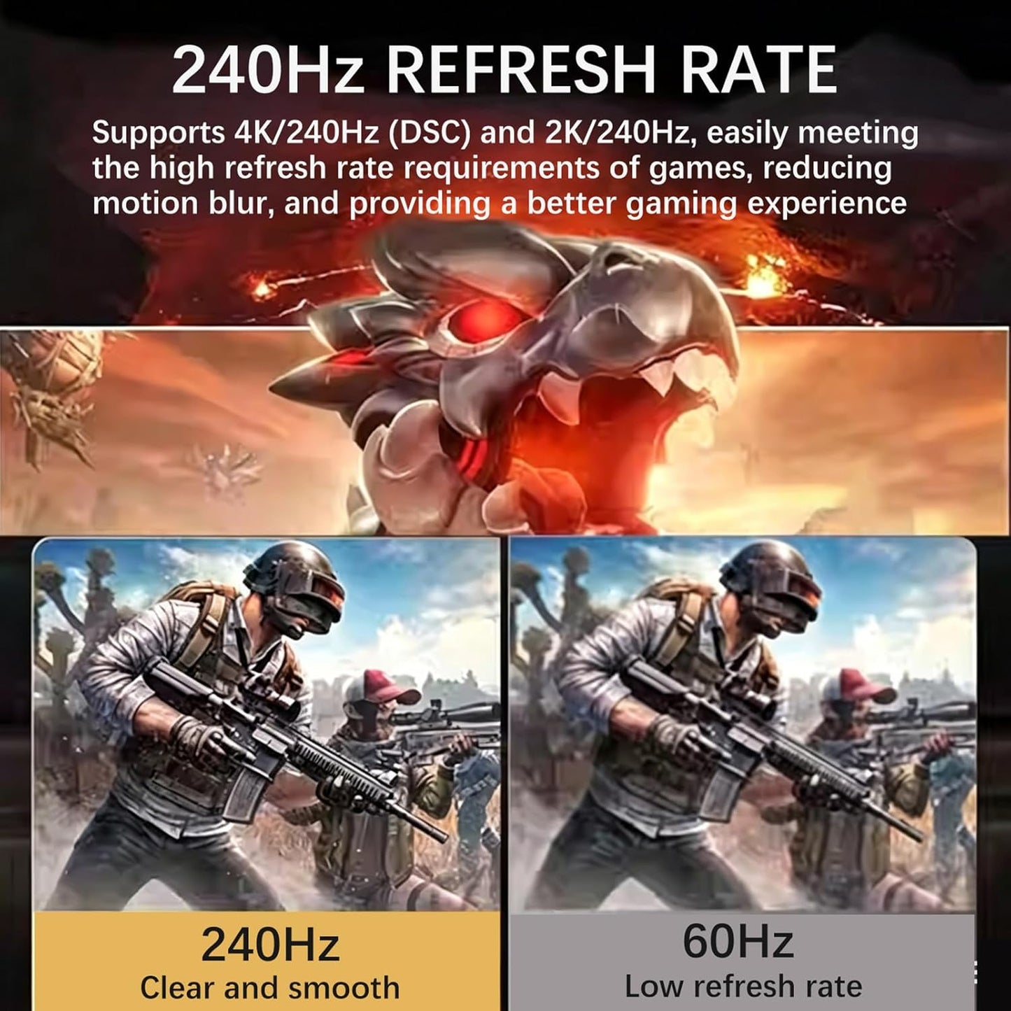 DisplayPort Cable 1.4,8K DP Cable 6.6ft (8K@60Hz, 4K@240Hz, 2K@1800Hz) HBR3 Support 32.4Gbps, HDR, Braided Display Port for Gaming Monitor, Graphics, PC (2M)