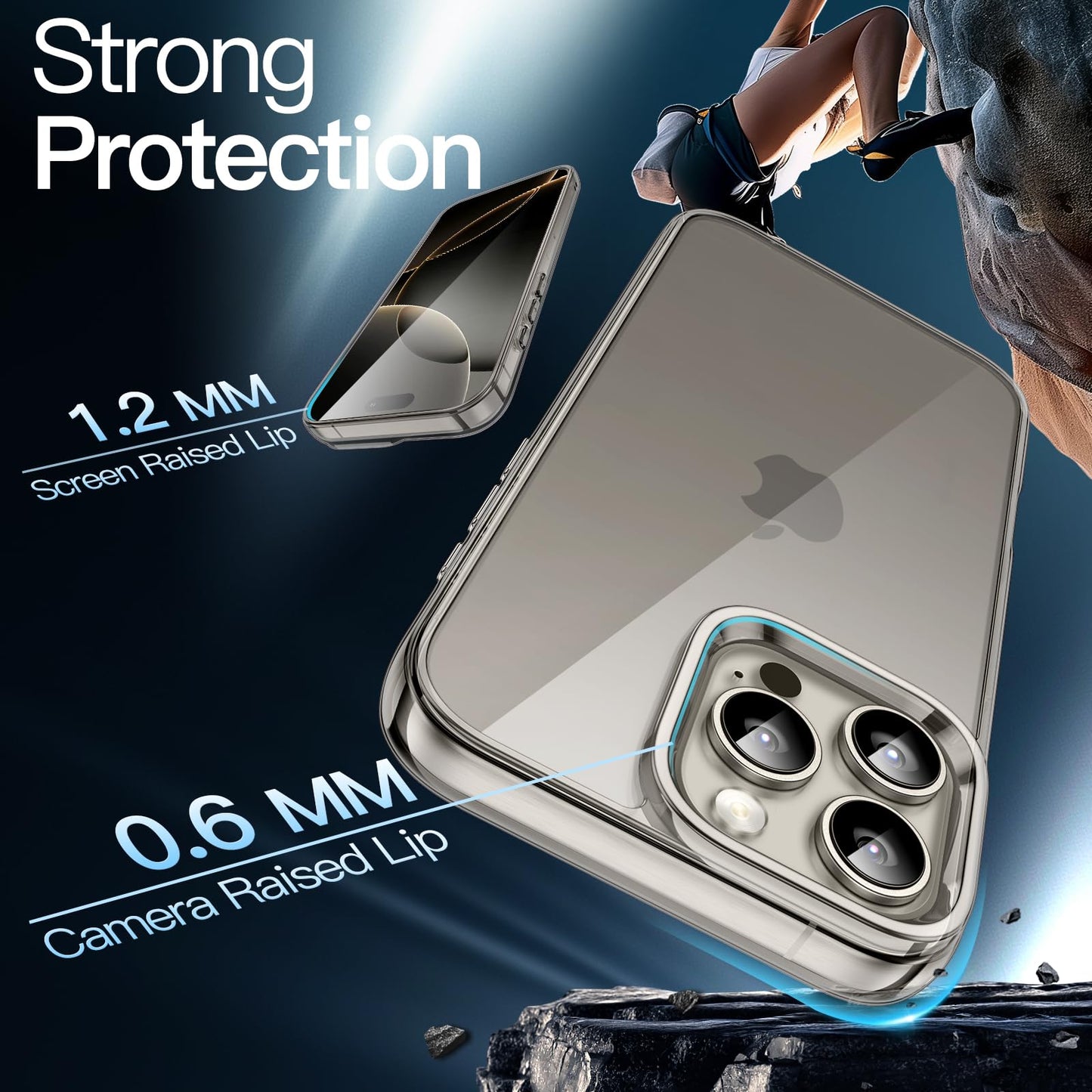JETech Case for iPhone 16 6.1-Inch, Non-Yellowing Shockproof Phone Bumper Cover, Anti-Scratch Clear Back (Clear)