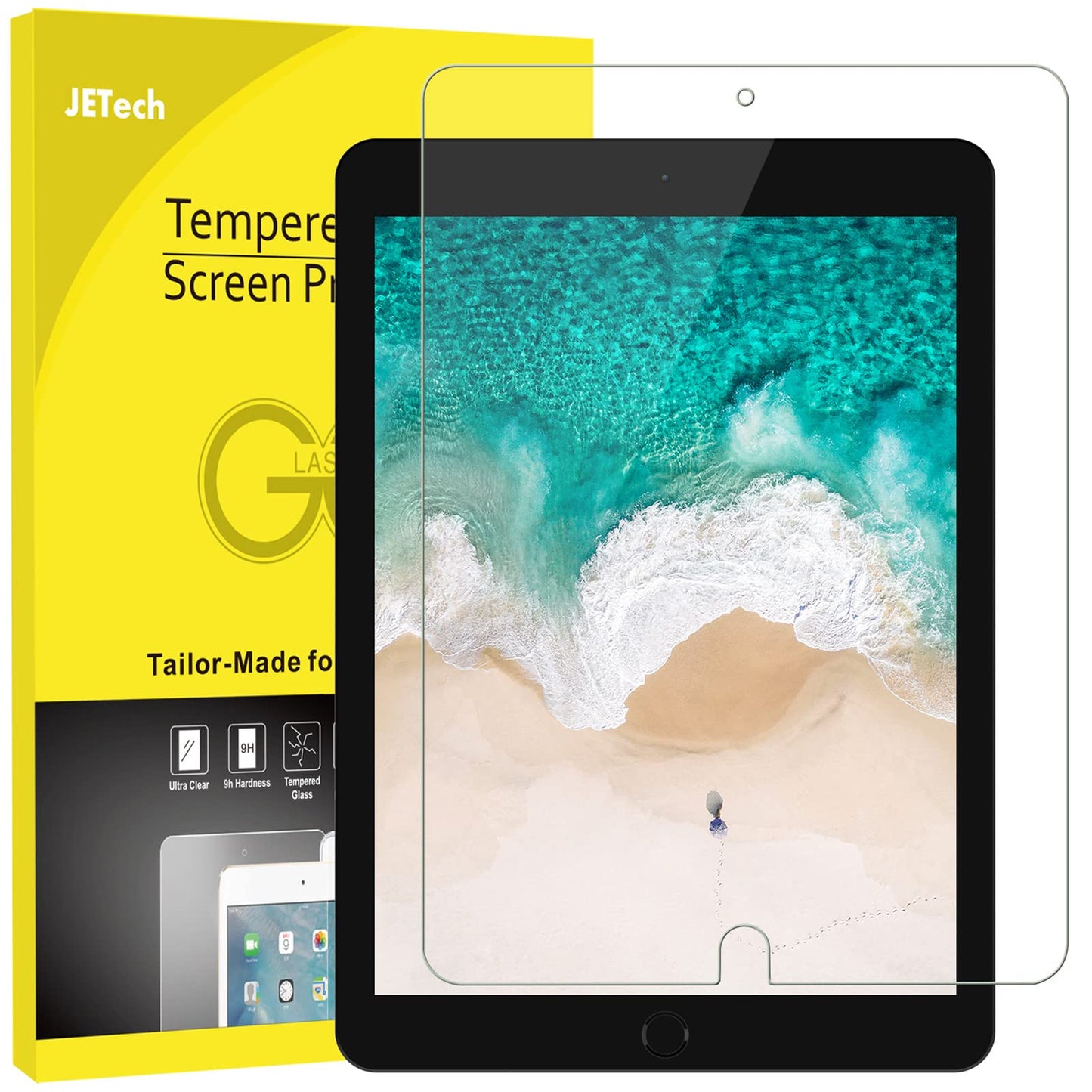 JETech Screen Protector for iPad (10.2-Inch, 2021/2020/2019 Model, 9/8/7 Generation), Tempered Glass Film, 1-Pack