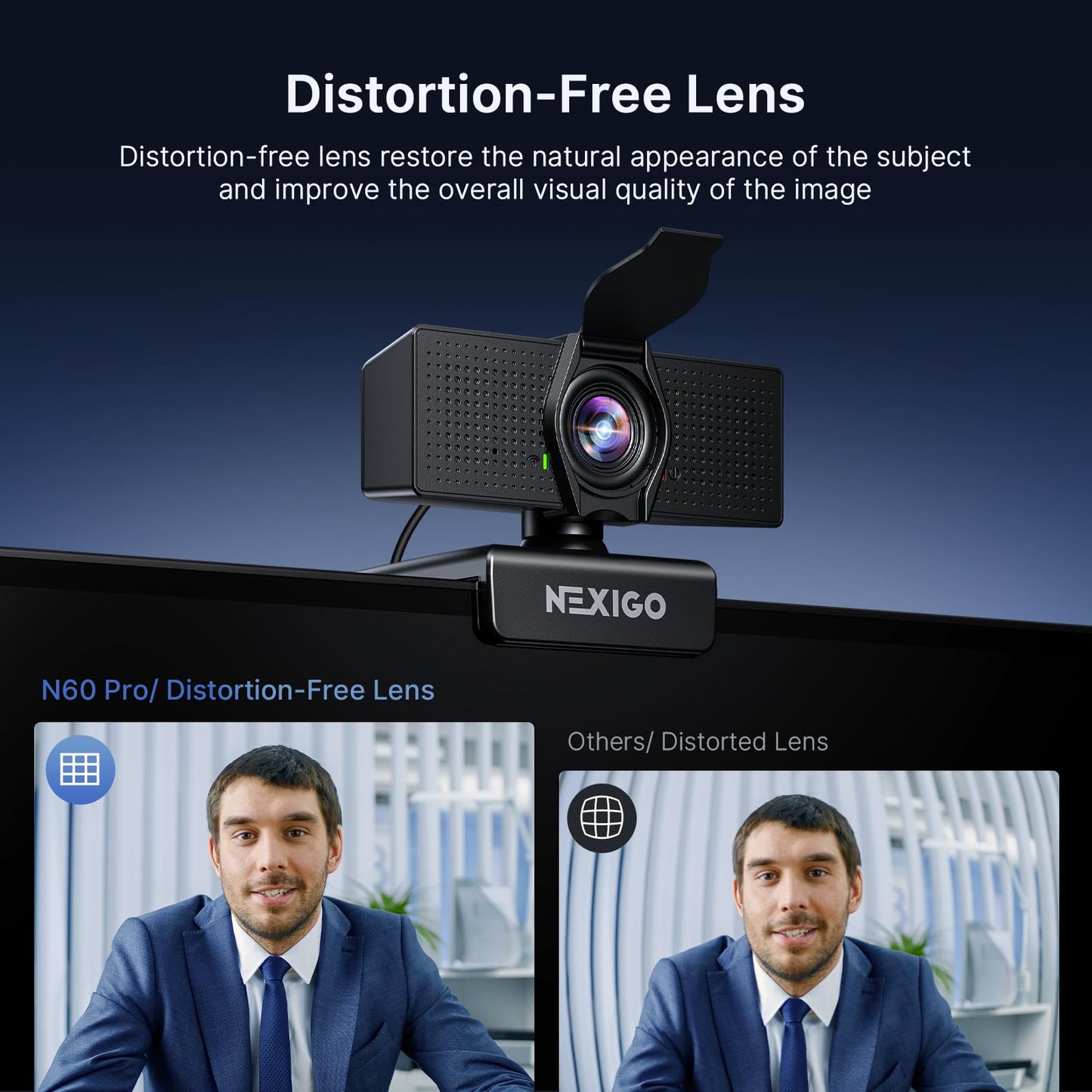 NexiGo N60 1080P Webcam with Microphone, Software Control & Privacy Cover, USB HD Computer Web Camera, Plug and Play, for Zoom/Skype/Teams, Conferencing and Video Calling