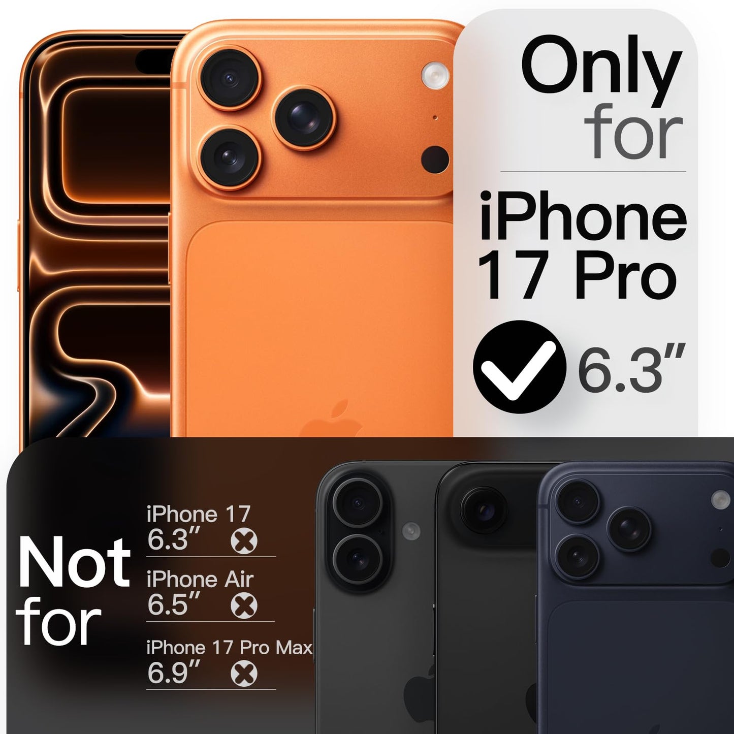 JETech Magnetic Slim Case for iPhone 17 Pro Max 6.9-Inch, Compatible with MagSafe, Ultra-Thin Lightweight Minimalist Phone Cover with Matte Finish and Full Camera Lens Protection (Black)