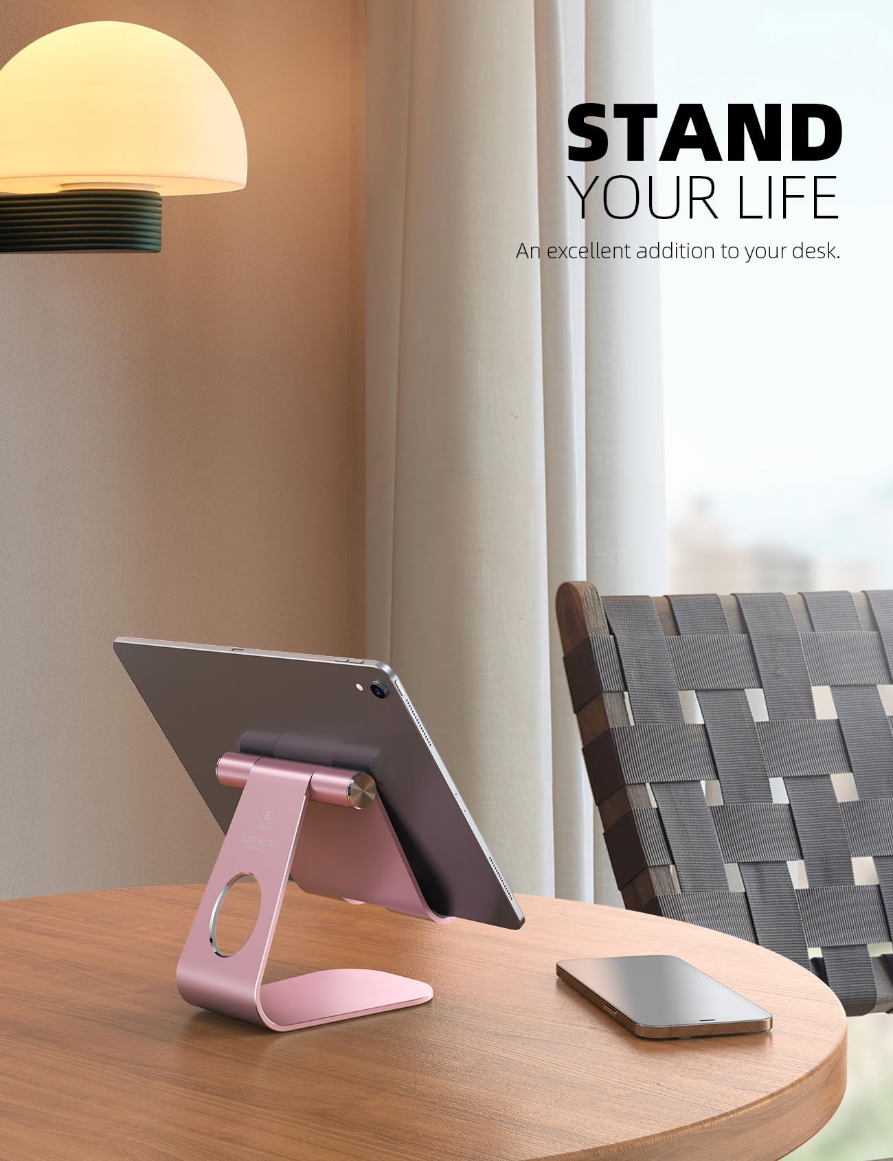 Lamicall S1 Tablet Stand, Adjustable Tablet Holder - Desktop Stand Dock Holder for 4-13" Tablet, iPad Pro 11, 9.7, 10.5, 12.9 Air Mini, Kindle, Tab, Switch, Viral Podcast Video Office Desk Accessories