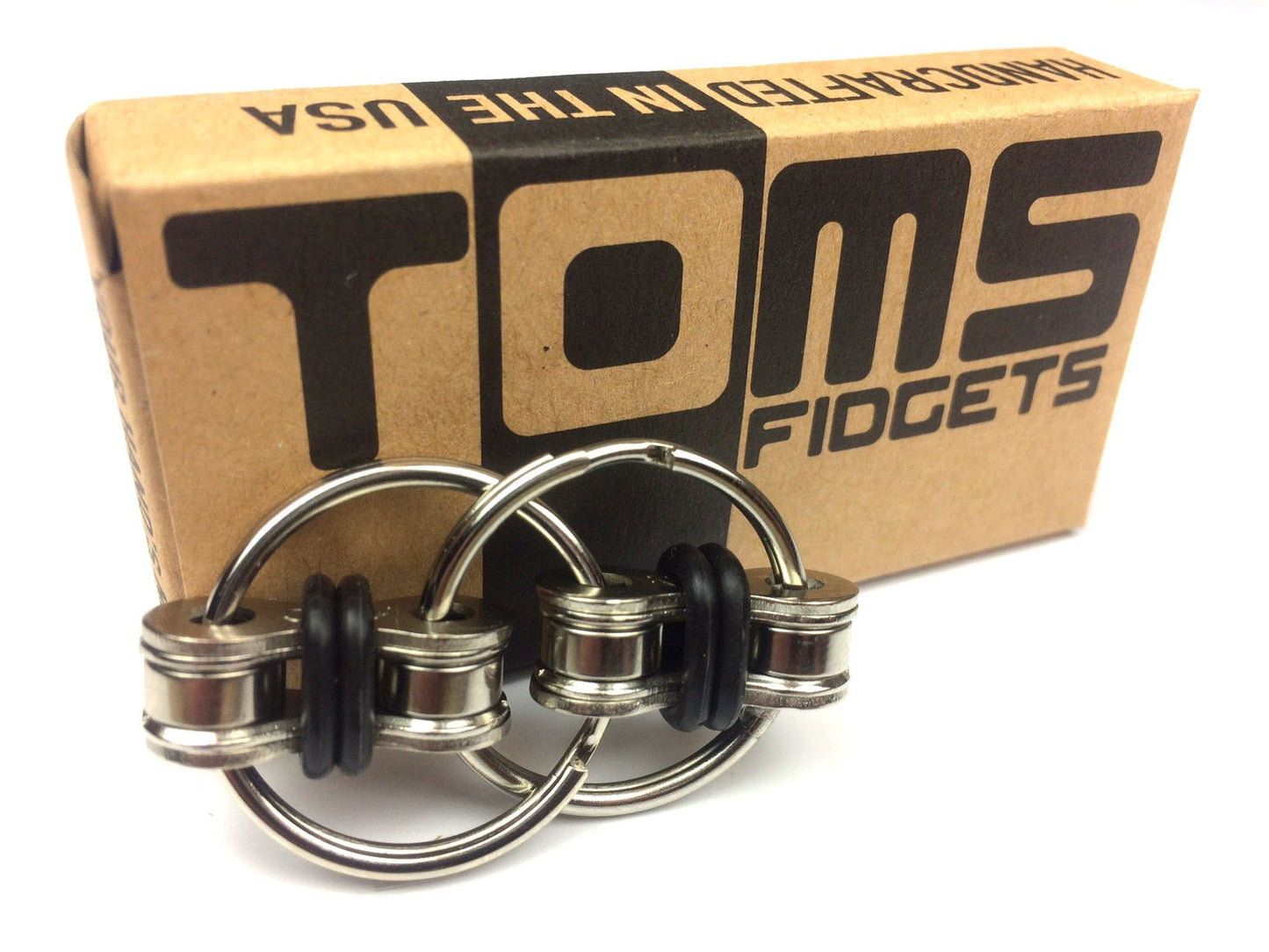 Tom's Fidgets Original Flippy Chain Fidget Toy - Perfect for ADHD, Anxiety, and Autism - Bike Chain Fidget Stress Reducer for Adults and Kids (Single Blue)