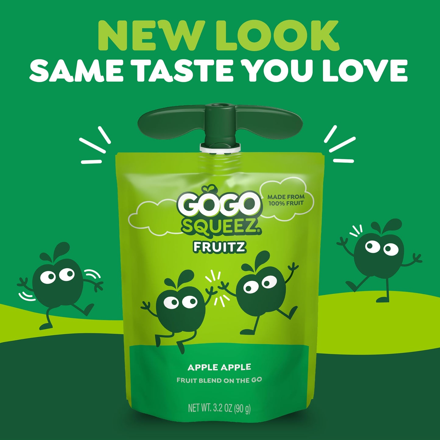 GoGo squeeZ No Sugar Added Applesauce and Fruit Puree Variety Pack, Apple, Mango & Banana, 3.2 oz Pouches (Pack of 20), Fruit Snacks for Kids, Gluten Free, Nut Free, Recloseable Cap, BPA Free