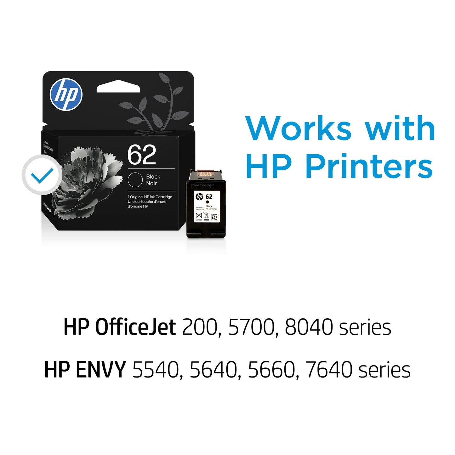 HP 62 Black/Tri-Color Ink (2-Pack) | Works with Envy 5540, 5640, 5660, 7640, OfficeJet 5740, 8040, OfficeJet Mobile 200, 250 | Instant Ink Eligible | N9H64FN | Packaging May Vary