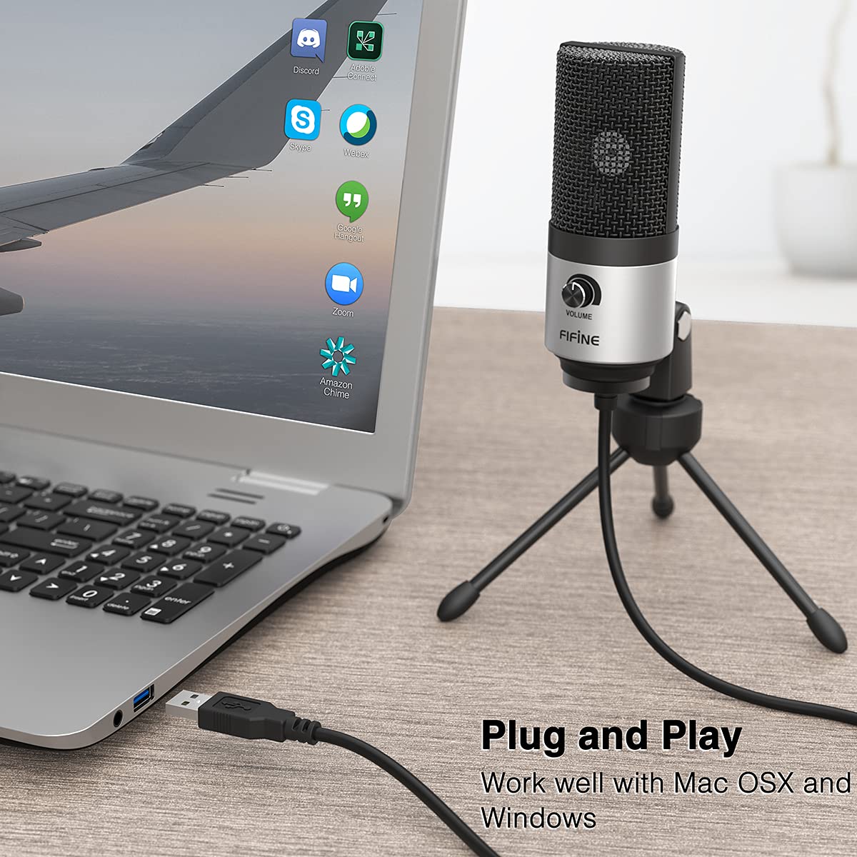 FIFINE USB Microphone, Metal Condenser Recording Microphone for MAC OS, Windows, Cardioid Laptop Mic for Recording Vocals, Voice Overs, Streaming, Meeting and YouTube Videos-K669B