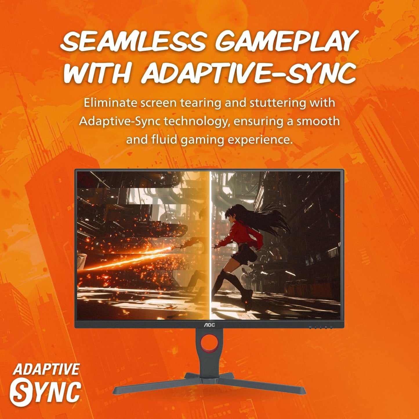 AOC Q32G11ZNE 32" Frameless Gaming Monitor QHD 2560 x 1440, 240Hz, 0.5ms Response time, HDR Ready, Console Gaming Ready, 3-Year Zero Dead Pixel Guarantee, Black