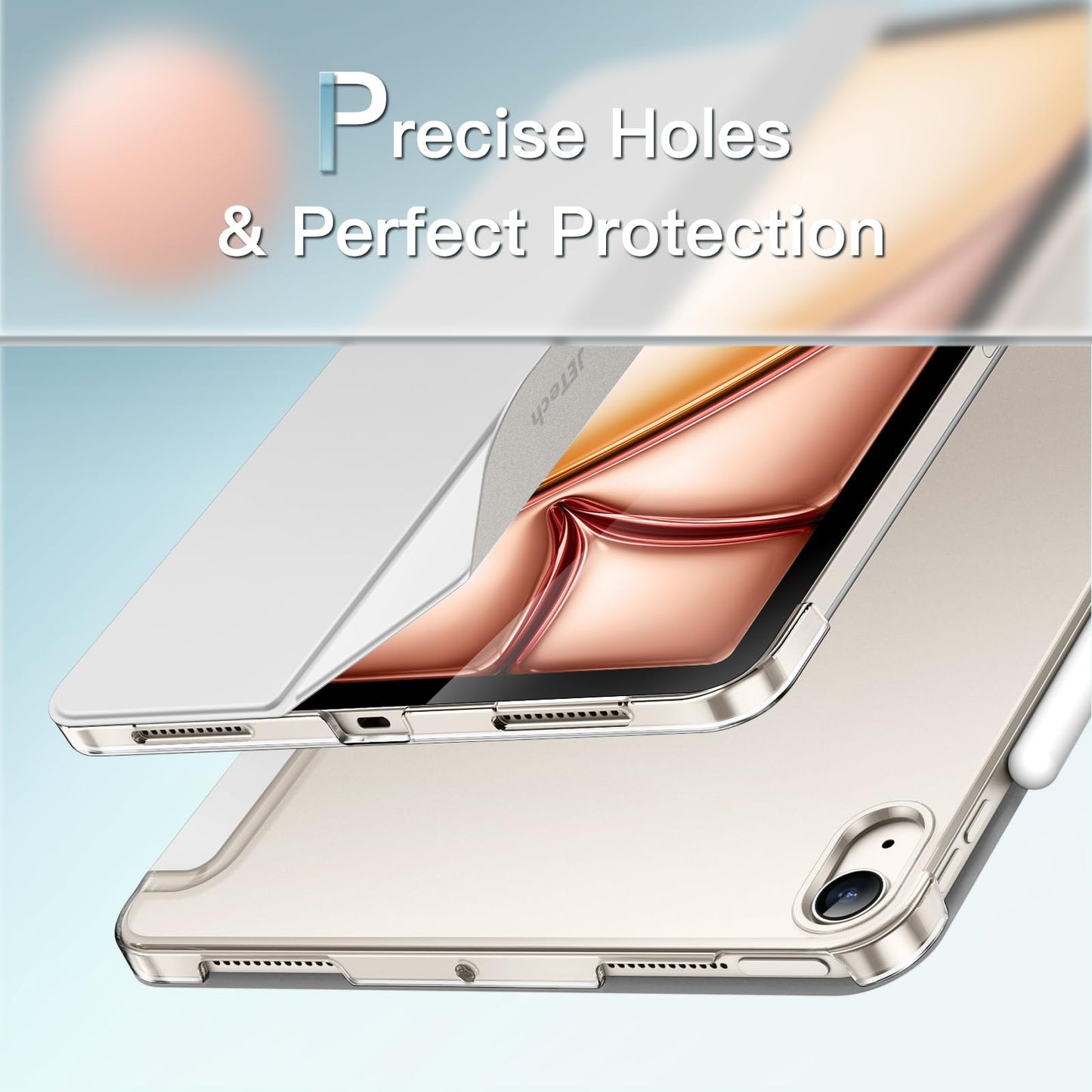 JETech Case ONLY for iPad Air 11-Inch M4/M3/M2 (2026/2025/2024), iPad Air 5/4 (2022/2020 5th/4th Generation 10.9-Inch), Slim Stand Hard Back Shell Cover with Auto Wake/Sleep (Starlight)