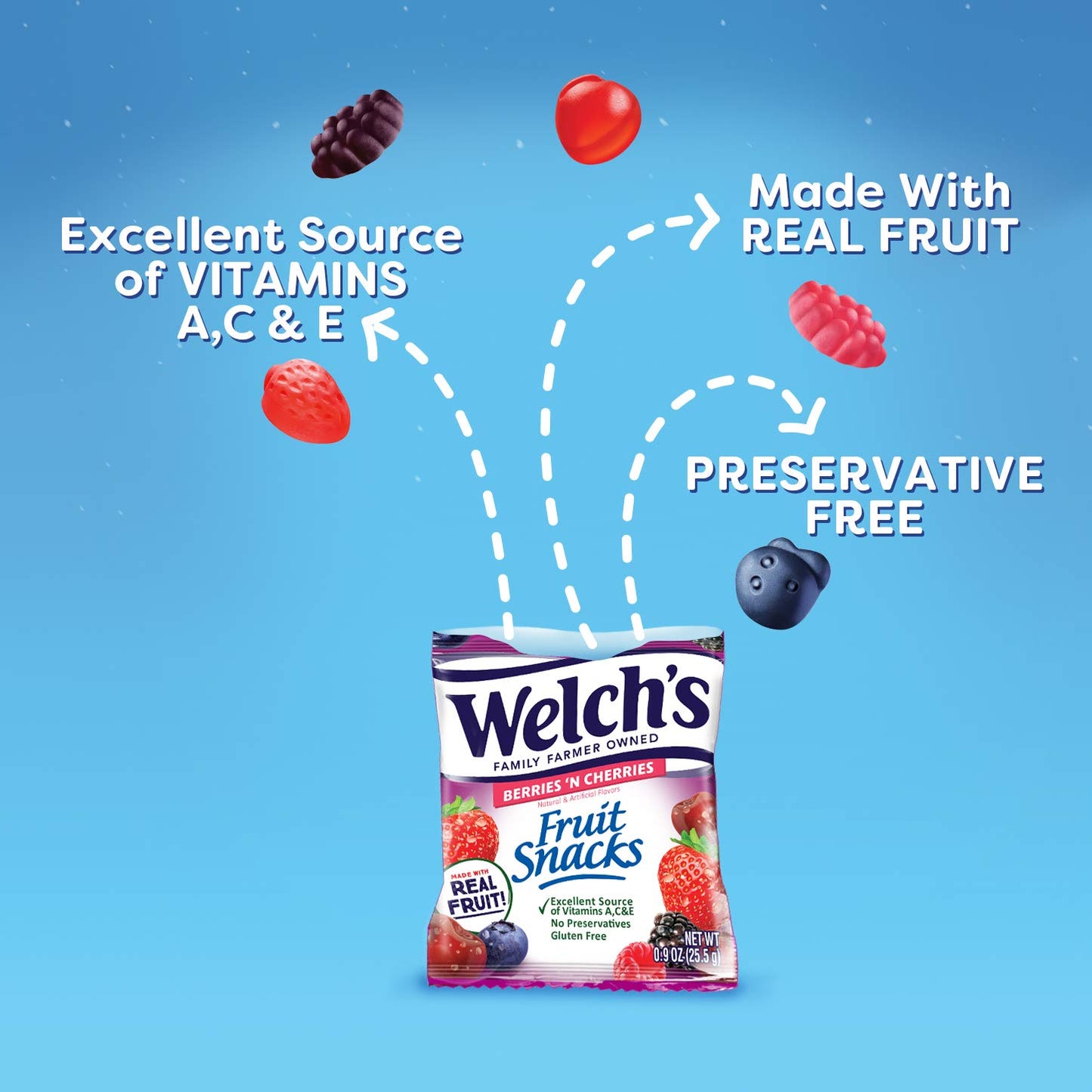 Welch's Fruit Snacks, Mixed Fruit, Bulk Pack, Individual Single Serve Bags, 0.8 oz (Pack of 40)