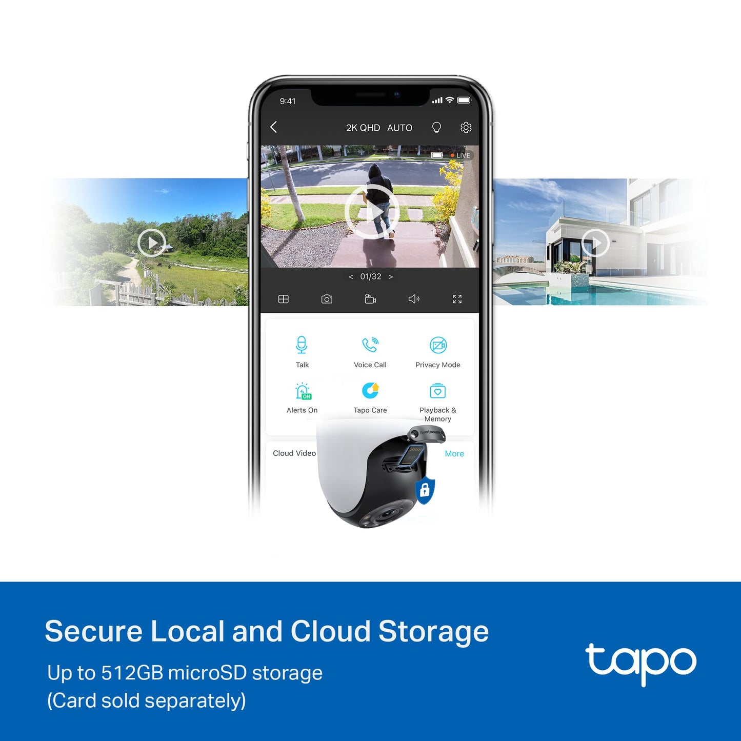 Tapo 1080P Outdoor Wired Pan/Tilt Security Wi-Fi Camera, 360° View, Motion Tracking, Works with Alexa & Google Home, Night Vision, Free AI Detection, Cloud & SD Card Storage(up to 512GB), Tapo C500…