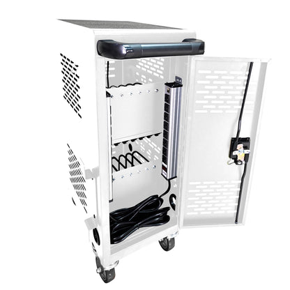 16 Device Charging Cart for Laptop Up to 16.3-inch Screen, Mobile Charging Station and Tablet Storage Cart for iPad, Chromebooks with Cord Organizer, Black