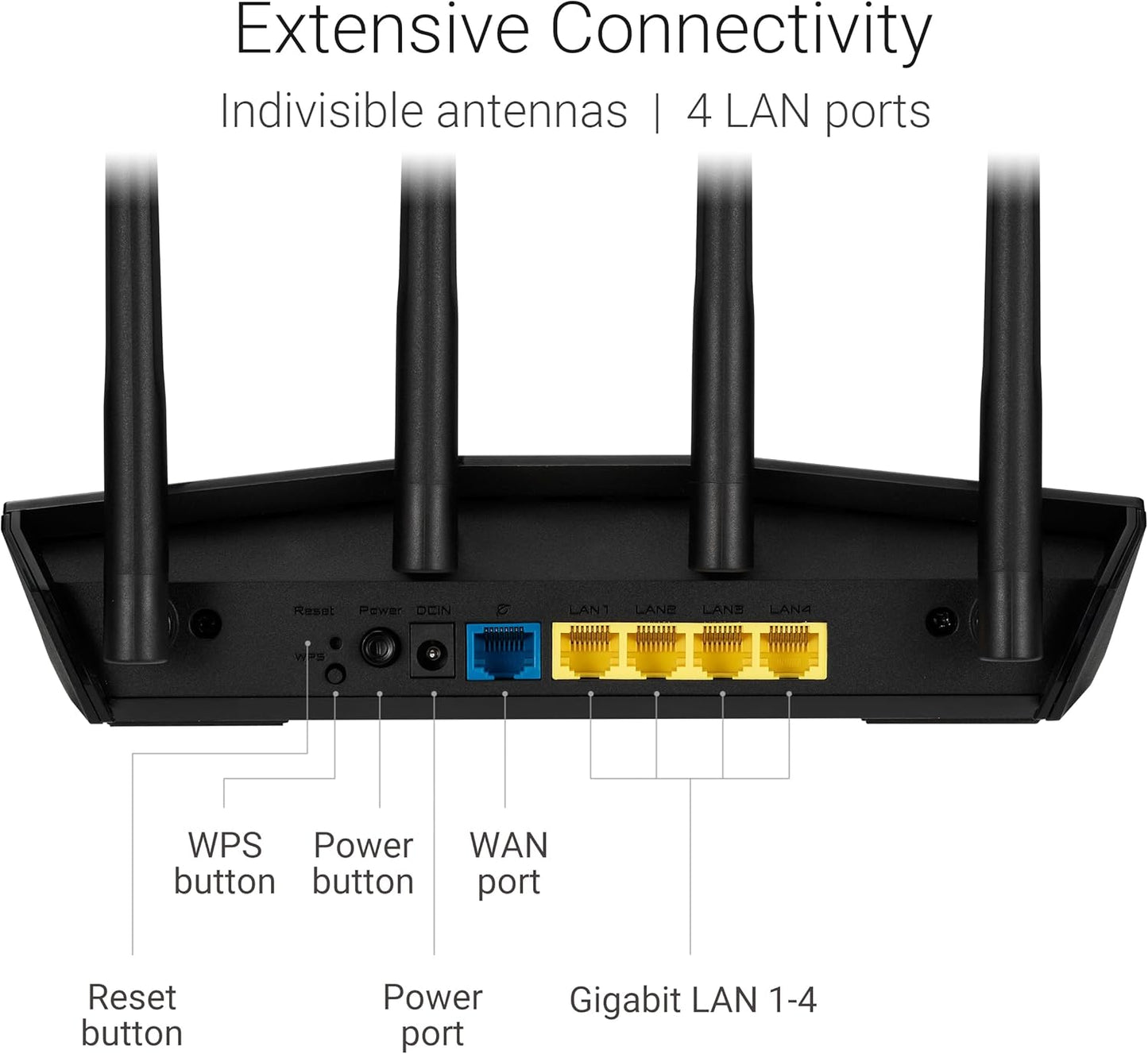 ASUS RT-AX3000S Dual Band WiFi 6 Extendable Router, Instant Guard, Parental Control Scheduling, Built-in VPN, AiMesh Compatible
