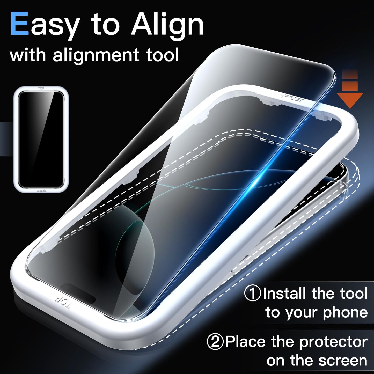 JETech Full Coverage Screen Protector for iPhone 17e (2026) / iPhone 16e, 9H Tempered Glass Film, Case-Friendly, HD Clear, 6.1-Inch Display, 3-Pack