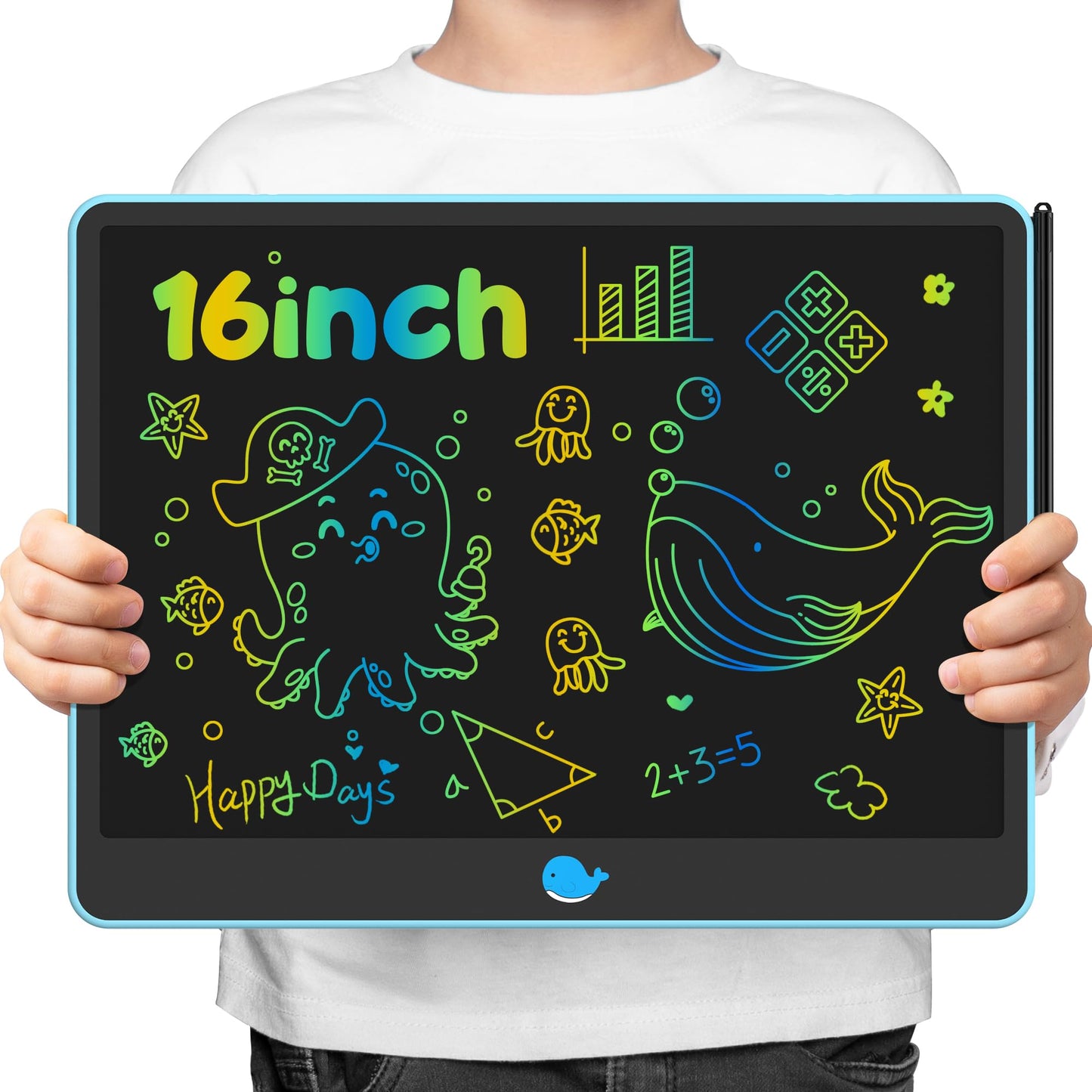 Hockvill LCD Writing Tablet for Kids 8.8 Inch, Toys for Girls Boys Drawing Pad for 3 4 5 6 7 Year Old Kids Toys, Children Christmas Birthday Gift for Kids Toddler Doodle Board Travel Essentials