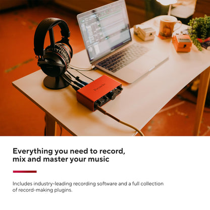 Focusrite Scarlett Solo 4th Gen USB Audio Interface, for the Guitarist, Vocalist, or Producer — High-Fidelity, Studio Quality Recording, and All the Software You Need to Record