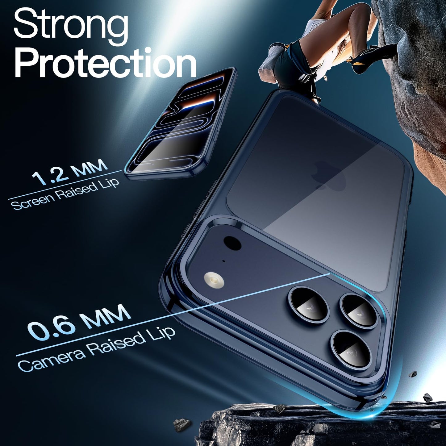 JETech Case for iPhone 17 Pro Max 6.9-Inch, Non-Yellowing Shockproof Phone Bumper Cover, Anti-Scratch Clear Back (Clear)