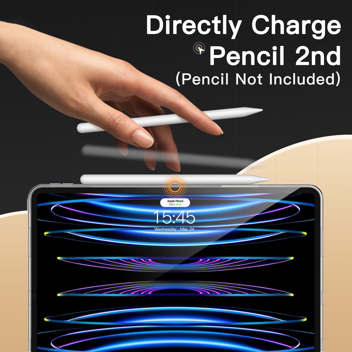 JETech Case for iPad Pro 11-Inch 2022/2021/2020 Model (4th/3rd/2nd Generation), Soft TPU Transparent Slim Shockproof Tablet Cover, Support Pencil 2nd Charging (Clear)