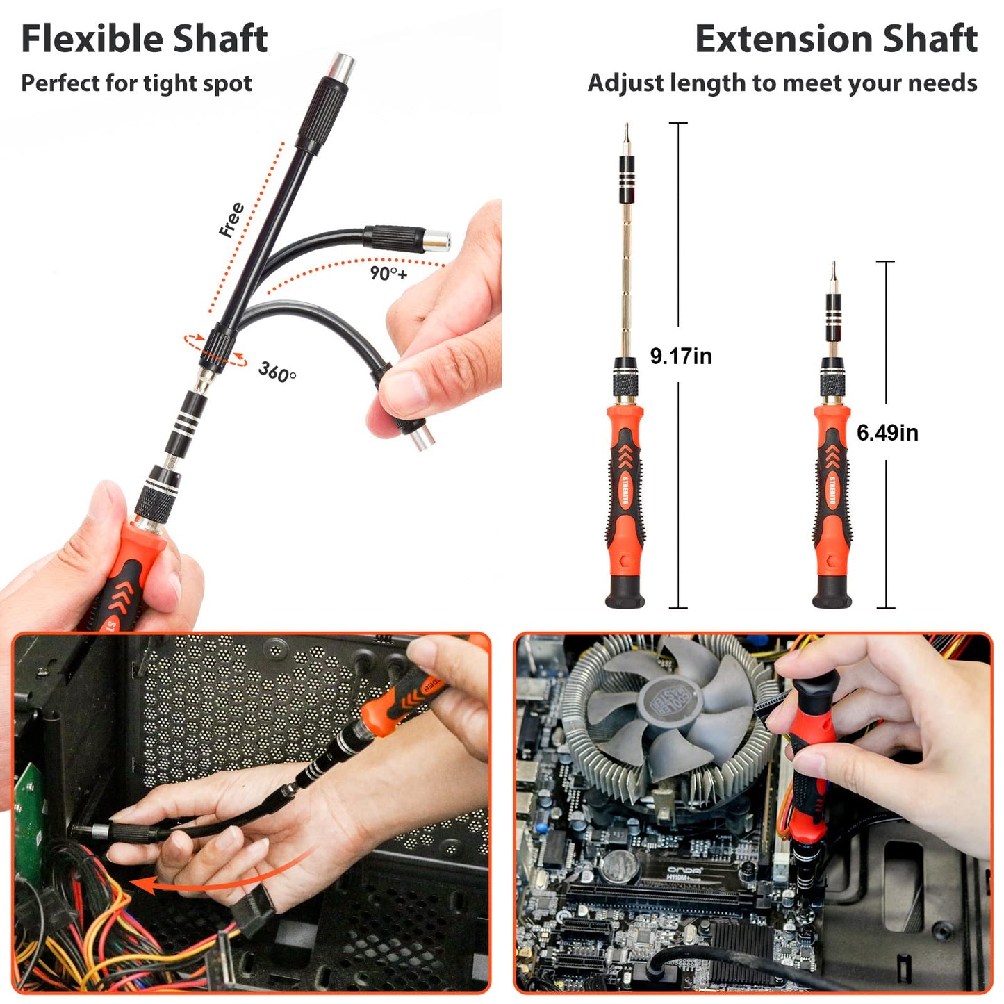 STREBITO Electronics Precision Screwdriver Sets 142-Piece with 120 Bits Magnetic Repair Tool Kit for iPhone, MacBook, Computer, Laptop, PC, Tablet, PS4, Xbox, Nintendo, Game Console