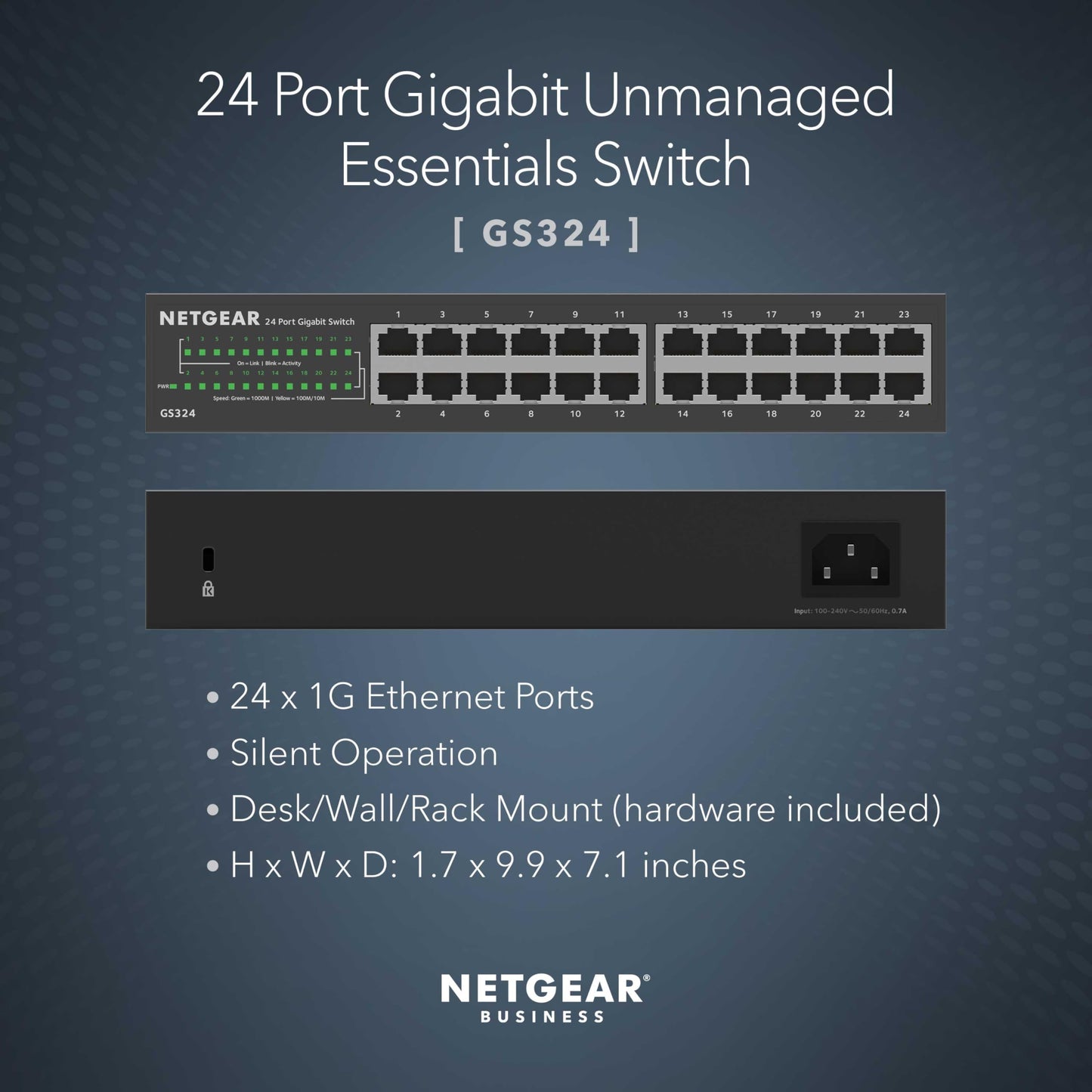 NETGEAR 8-Port Gigabit Ethernet Unmanaged Essentials Switch (GS308) - Home Network Hub, Office Ethernet Splitter, Plug-and-Play, Silent Operation, Desktop or Wall Mount