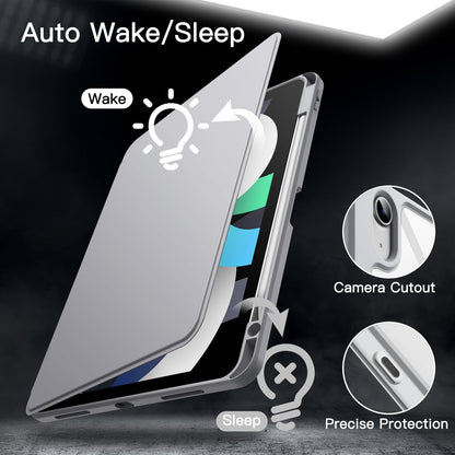 JETech Rotating Case ONLY for iPad Air 11-Inch M4/M3/M2 (2026/2025/2024), iPad Air 5/4 (2022/2020 5th/4th Generation 10.9-Inch), 360 Degree Rotation Protective Stand Cover Clear Back (Purple)